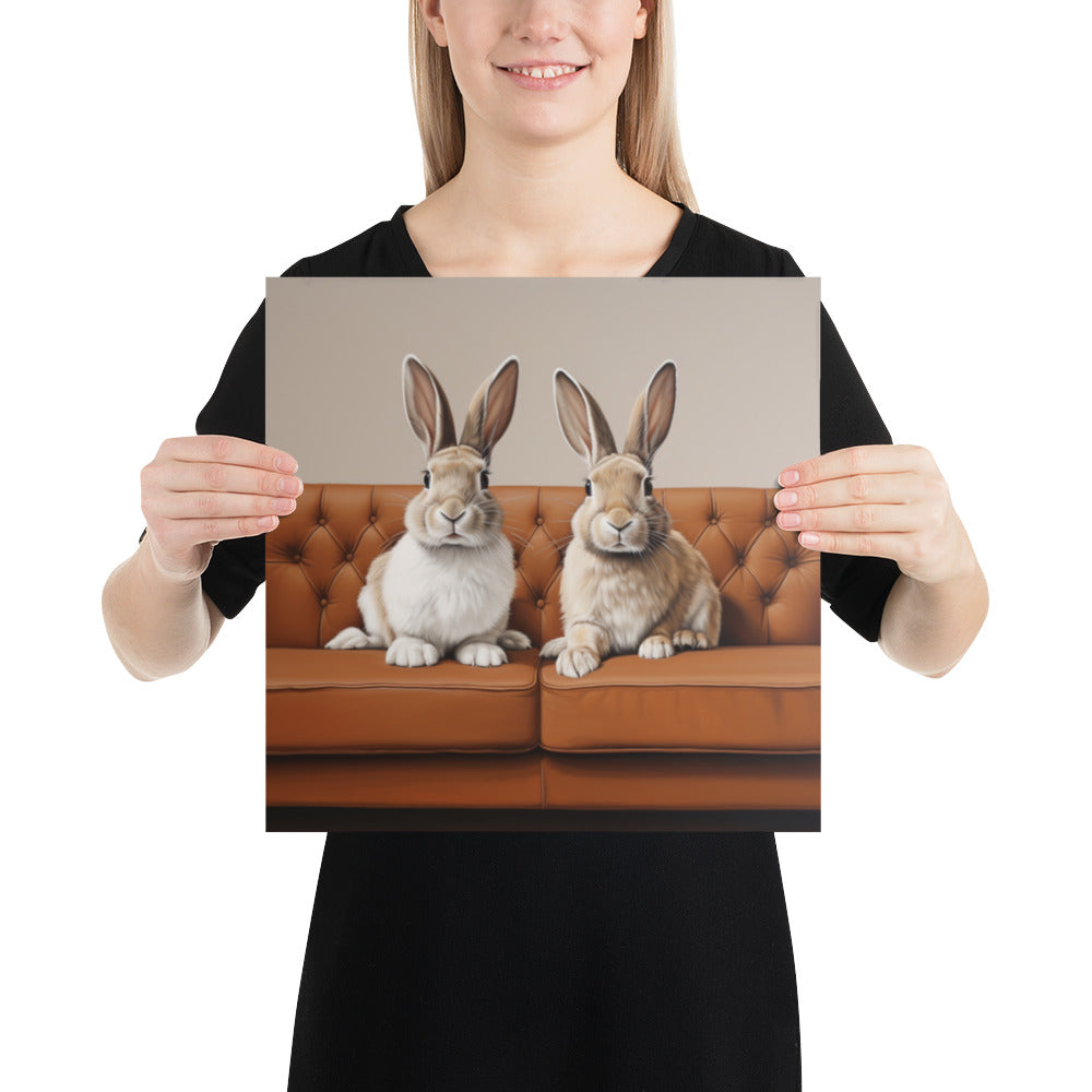 Lounging Rabbits Poster