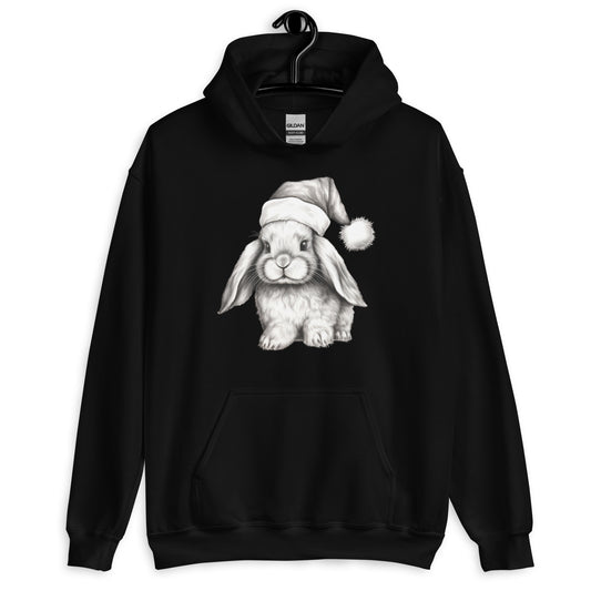 Black and White Rabbit Christmas Hoodie