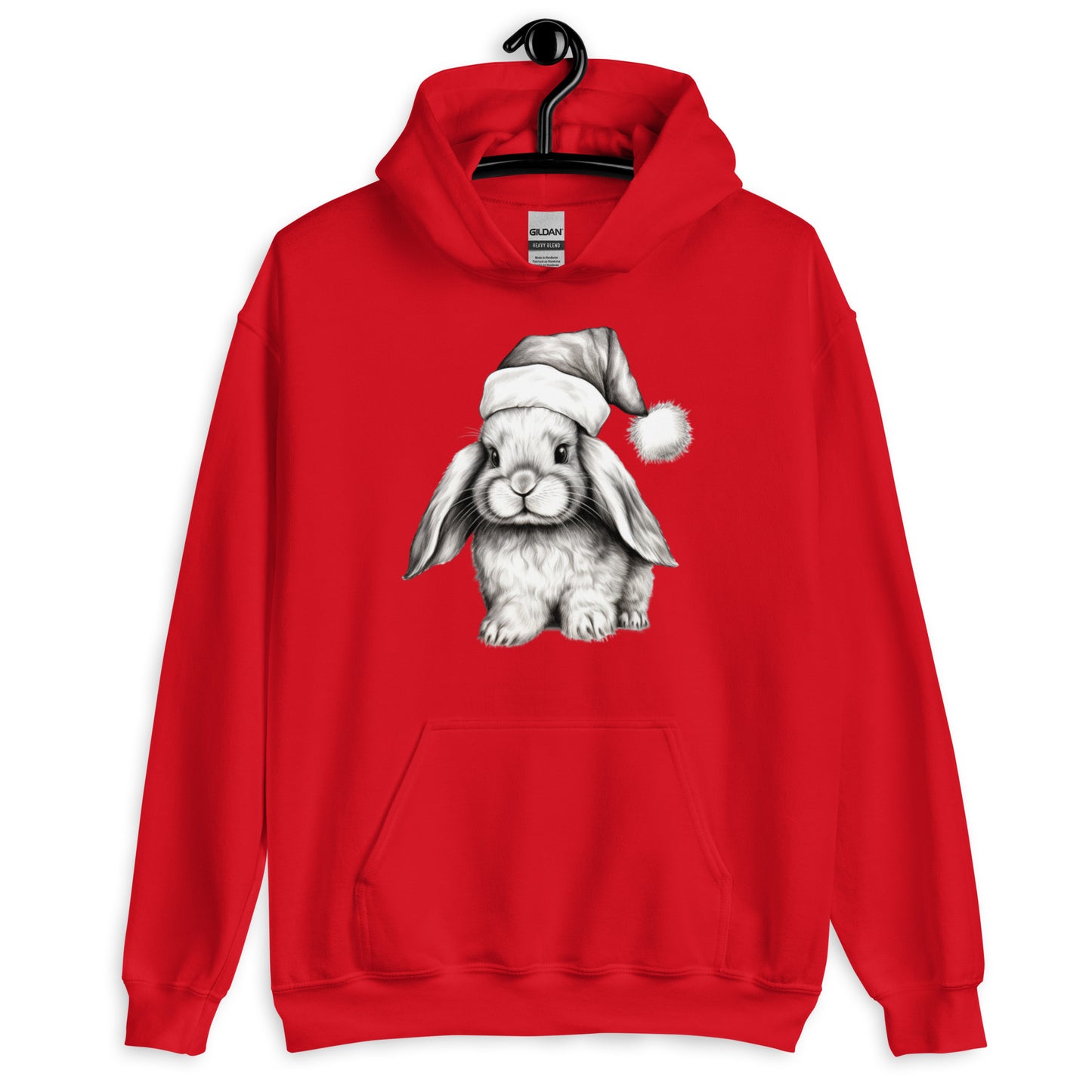 Black and White Rabbit Christmas Hoodie