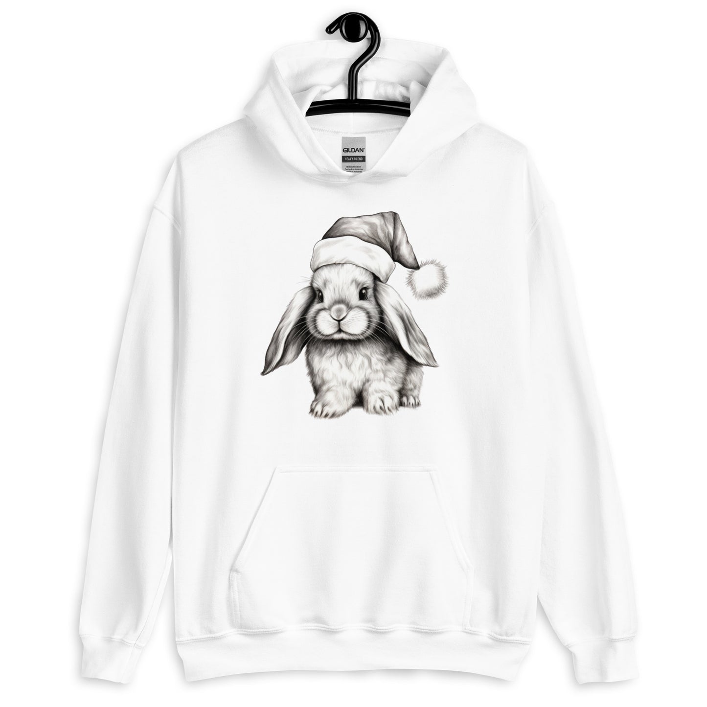 Black and White Rabbit Christmas Hoodie