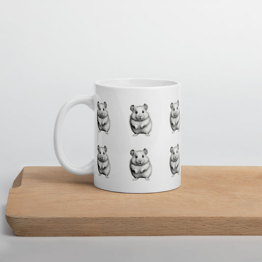 Black & White Hamster Print mug
